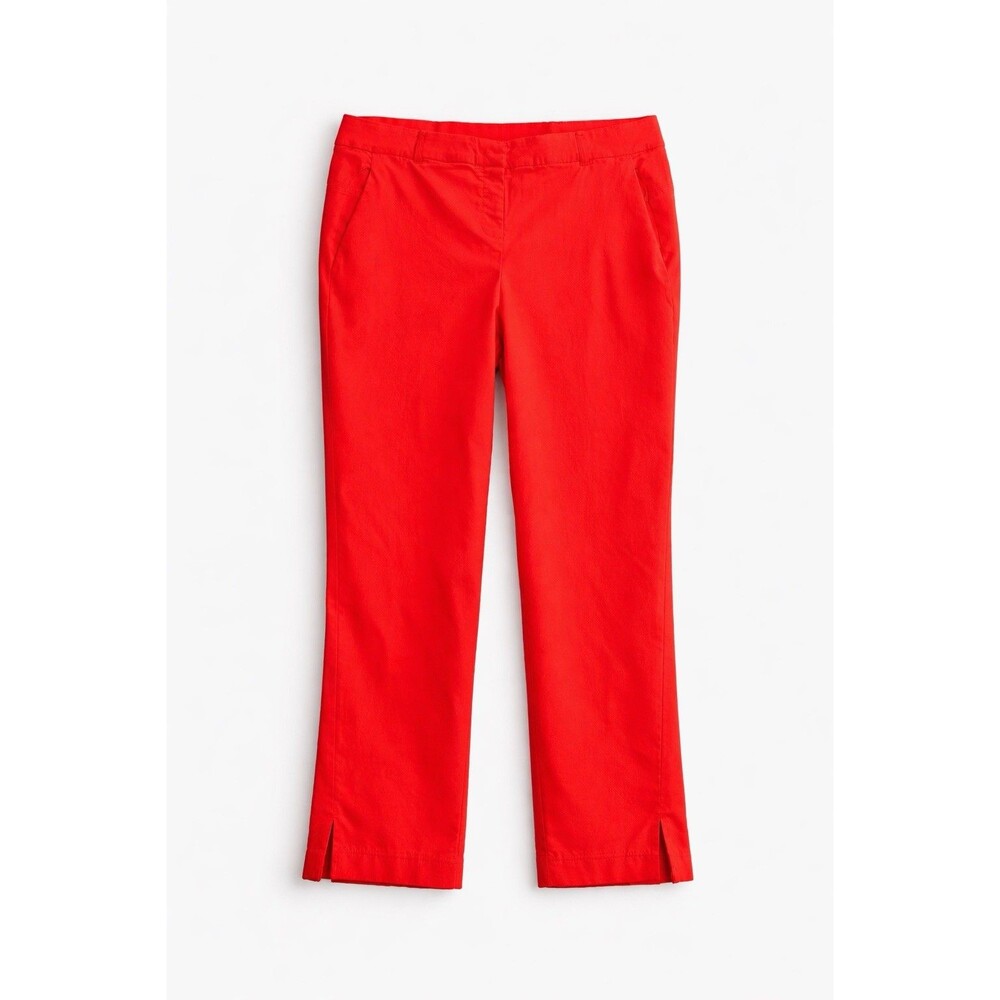 Lane Bryant Red Pull On Pants Women’s Size 20 Stretch Straight Leg Slit Hem Care